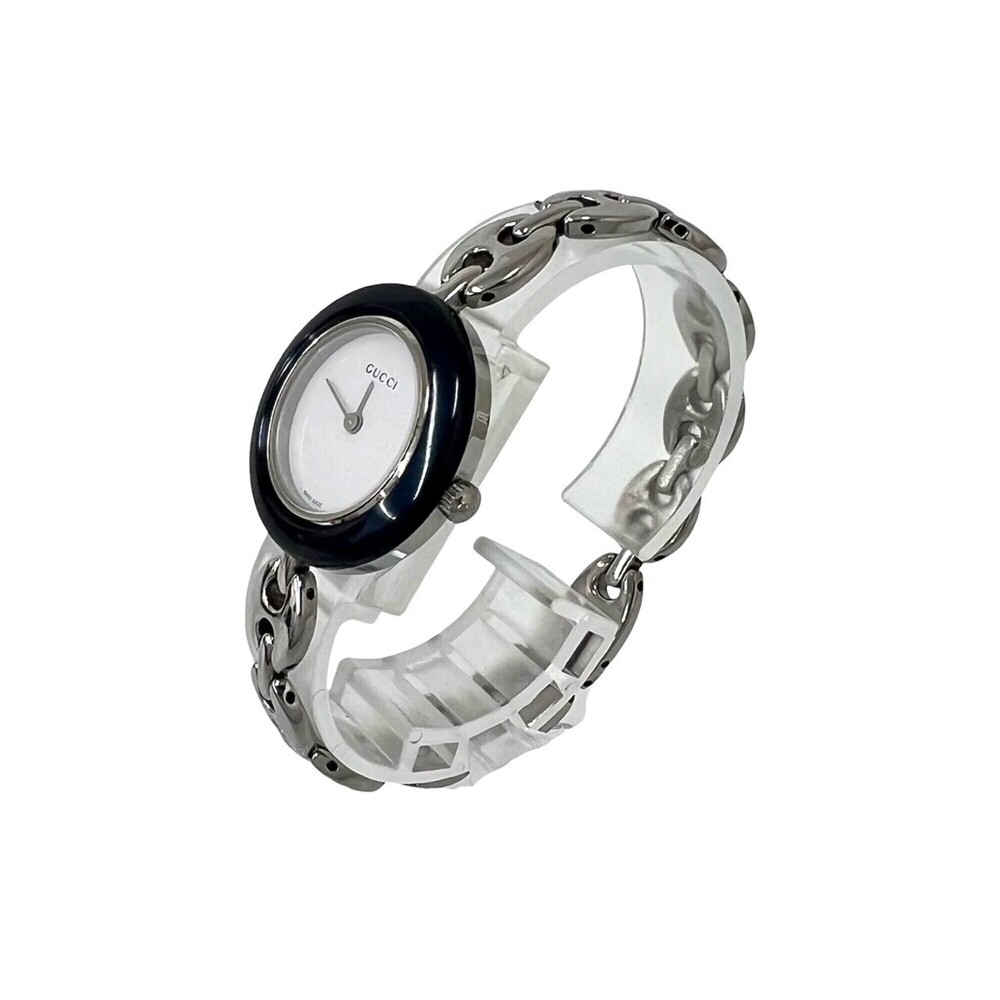 GUCCI Stainless Steel Quartz Wristwatch with Changeable Bezel, Silver, Model ...